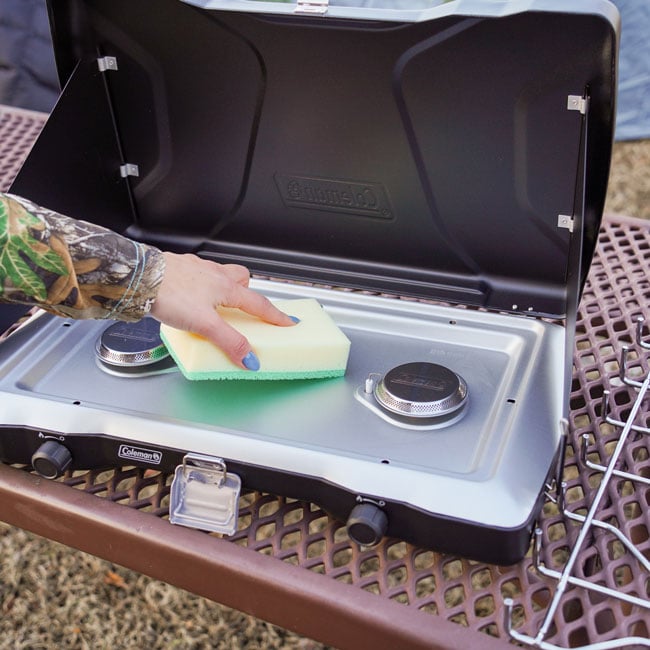 XL Scrubber and Sponge on a grill